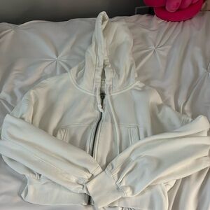 Aeropostale white cropped zip up hoodie